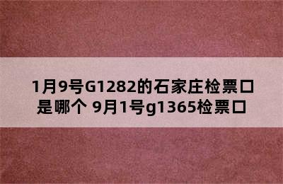 1月9号G1282的石家庄检票口是哪个 9月1号g1365检票口